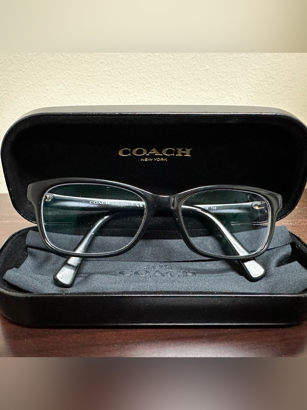 Coach Black Square-Angled Eyeglass Frames